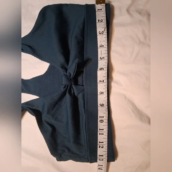 CALIA by Carrie Underwood Ribbed Tie-Front Bikini Set - Teal Green - Size Medium - Picture 9 of 12